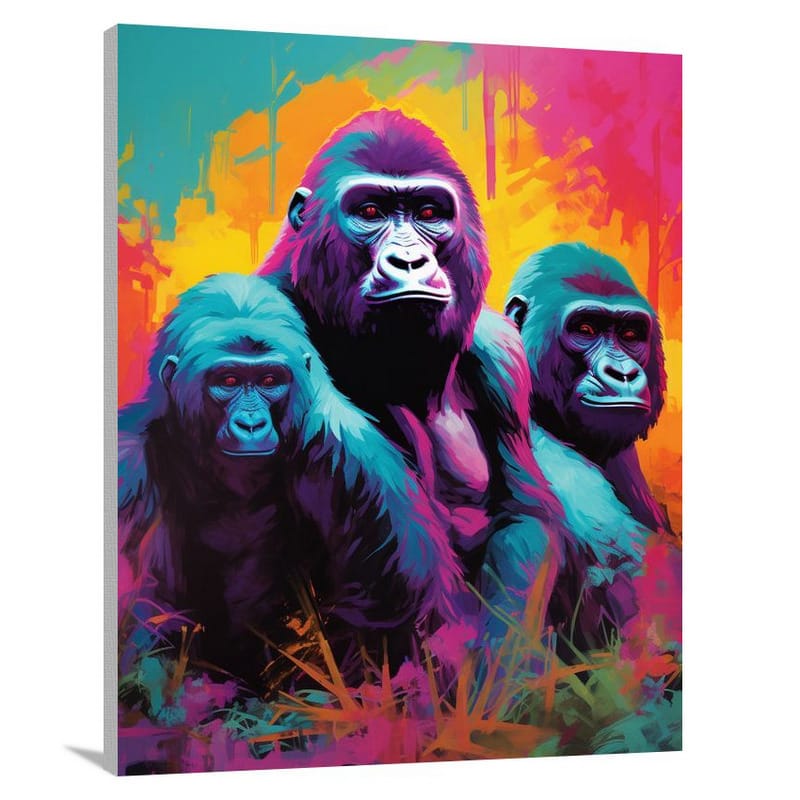 Gorilla's Watchful Vigilance - Canvas Print