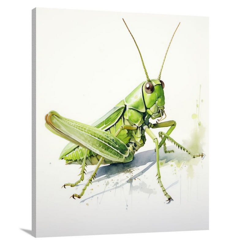 Graceful Symphony: Grasshopper's Flight - Canvas Print