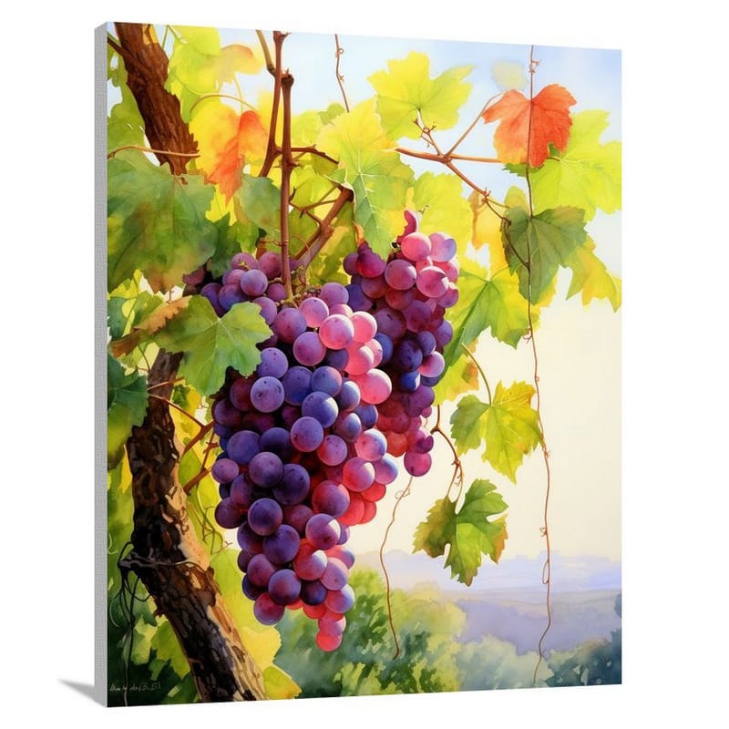 Grape Symphony - Watercolor - Canvas Print
