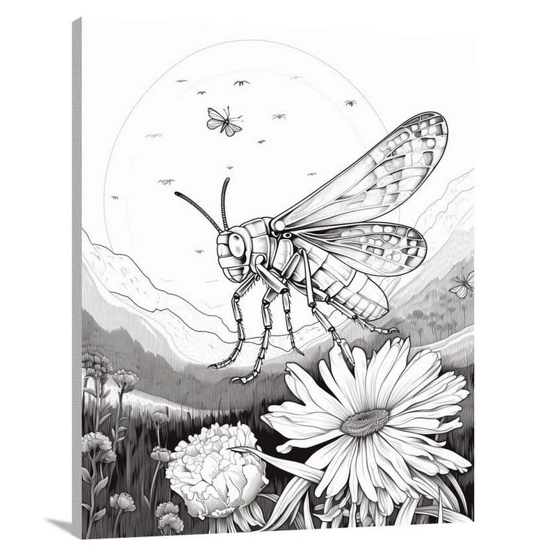 Grasshopper's Nocturnal Dance - Canvas Print