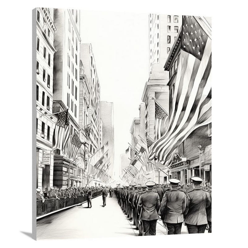 Gratitude's March: Veterans Day Holidays - Canvas Print