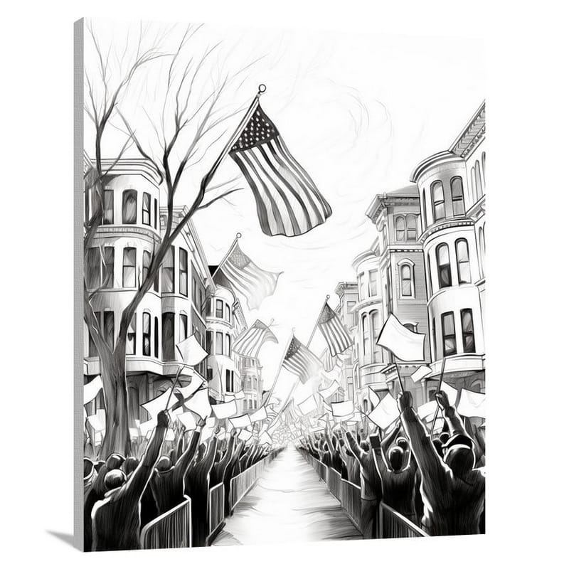 Gratitude's Parade: Veterans Day Holidays - Canvas Print