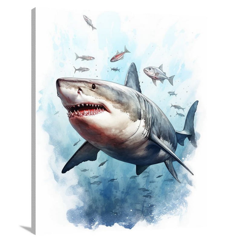 Great White Serenity - Watercolor - Canvas Print