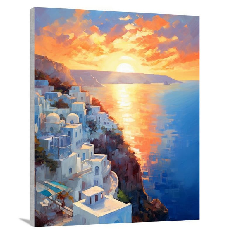 Greece, Europe: Santorini's Sunset - Canvas Print