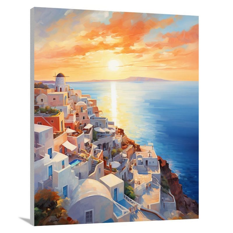 Greece's Enchanting Sunset - Canvas Print