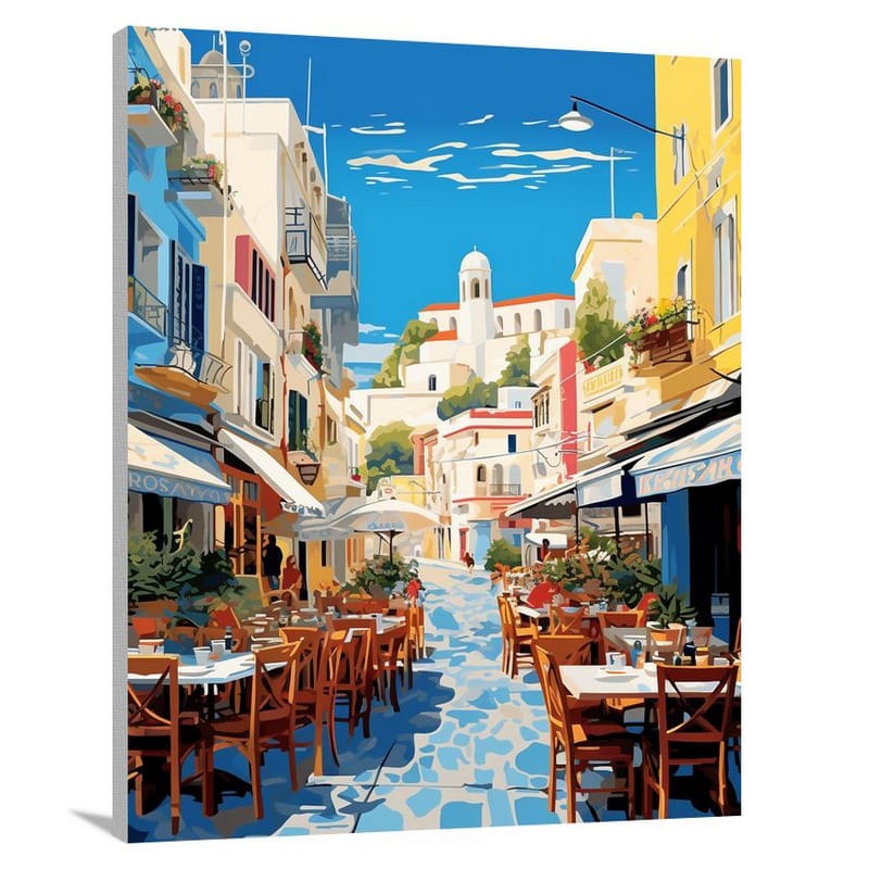 Greece's Vibrant Streets - Canvas Print