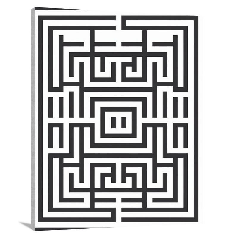 Greek Key Pattern: A Maze of Opulence - Black And White - Canvas Print