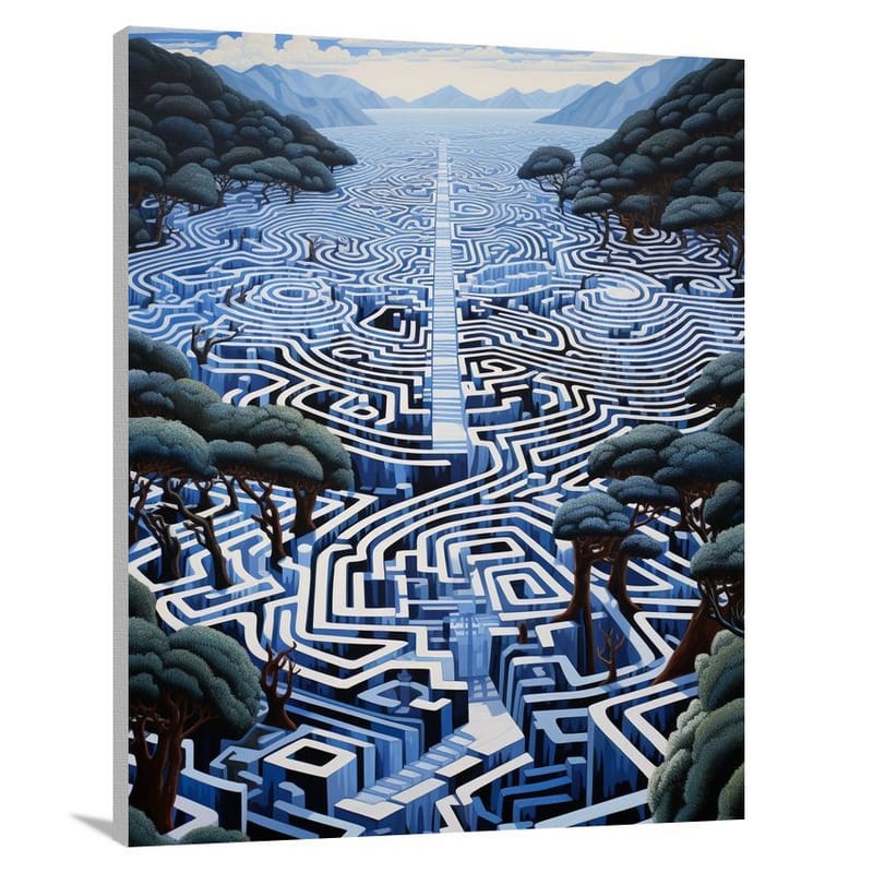 Greek Key Pattern: A Maze of Order and Chaos - Canvas Print