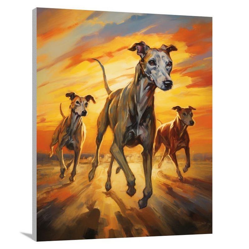 Greyhound Symphony - Impressionist - Canvas Print