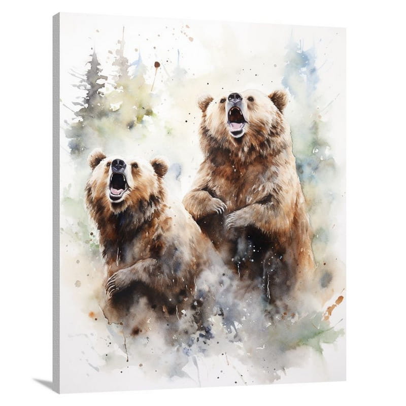 Grizzly Bear's Wild Symphony - Canvas Print