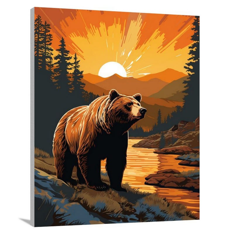Grizzly Bear, Wildlife - Canvas Print