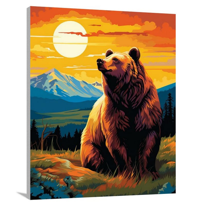 Grizzly Majesty - Pop Art - Canvas Print