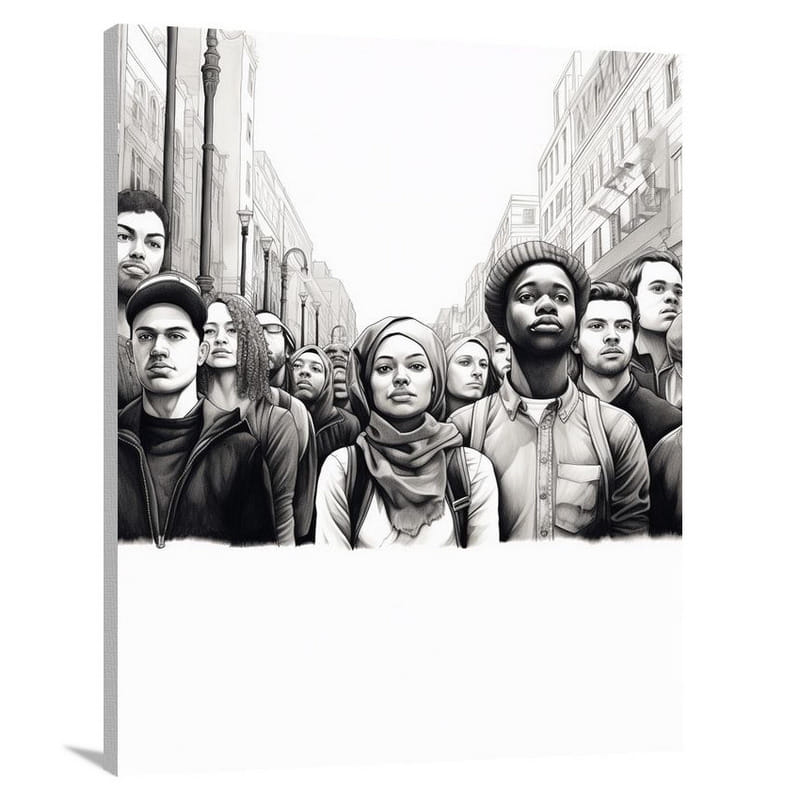 Group Unity - Black And White - Canvas Print