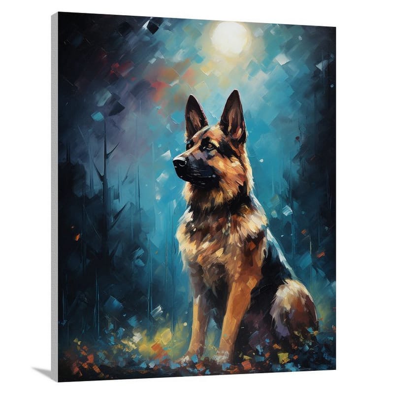Guardian of the Night: German Shepherd - Canvas Print