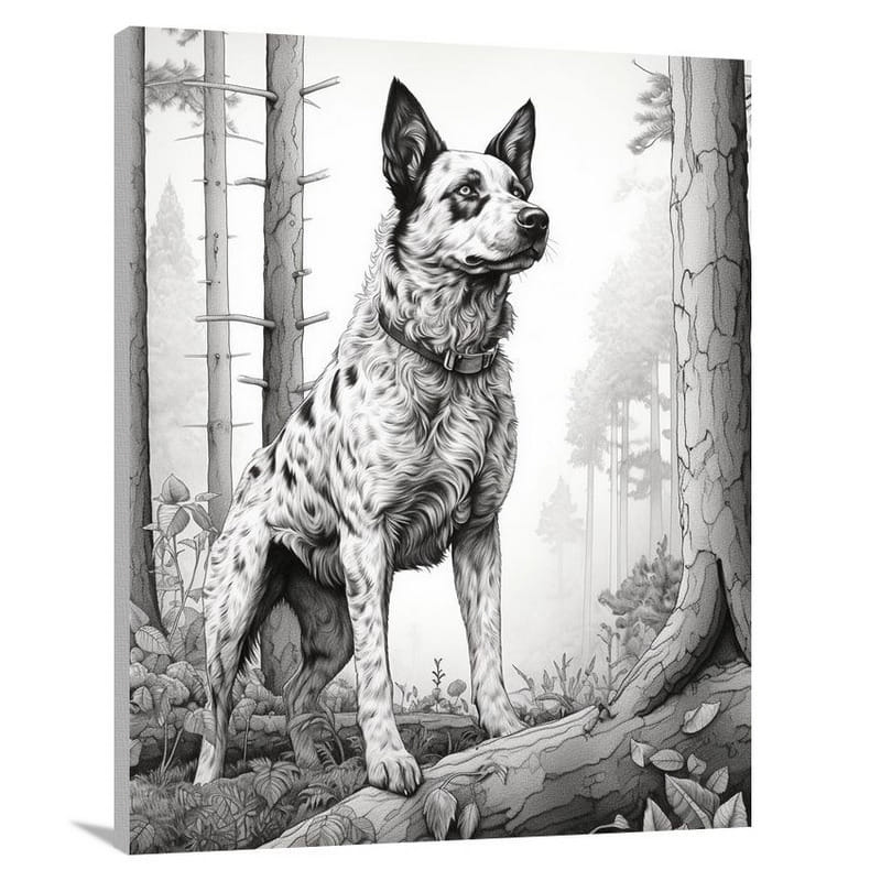 Guardian of the Woods: Australian Cattle Dog - Canvas Print