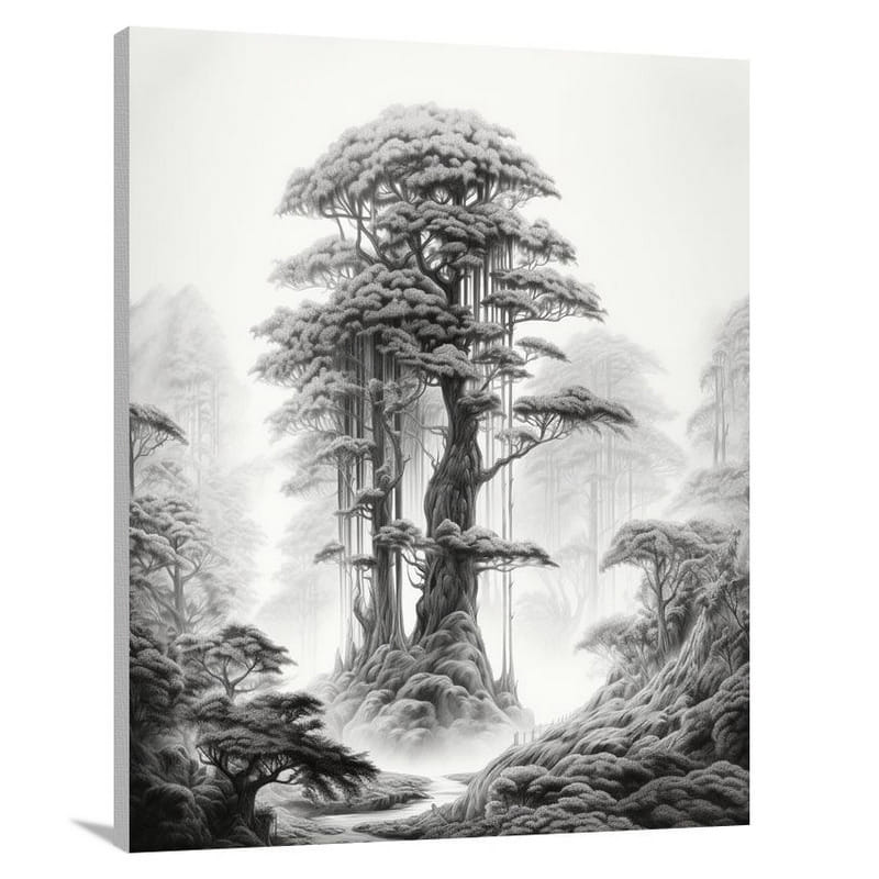 Guardian of Wisdom: Cypress Tree - Canvas Print