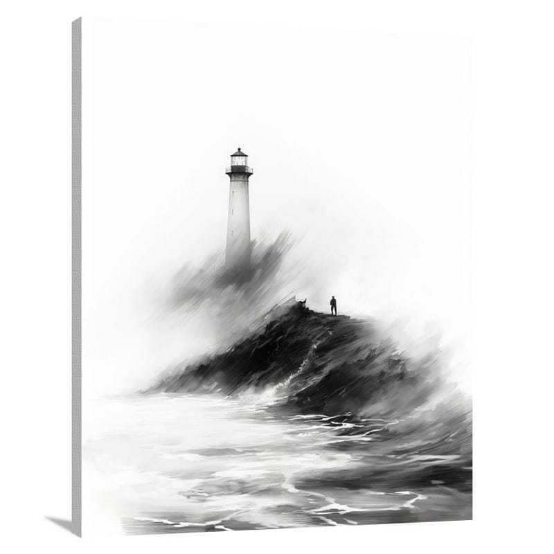 Guiding Light: Navigating Human Landscapes - Black And White - Canvas Print