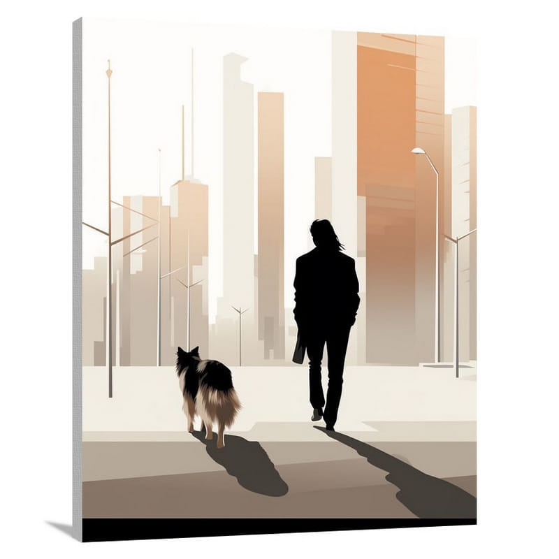 Guiding Shadows: Shetland Sheepdog - Canvas Print