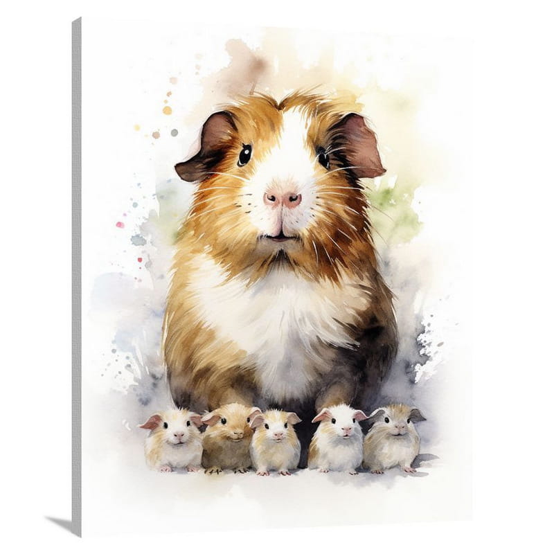 Guinea Pig's Gathering - Watercolor - Canvas Print
