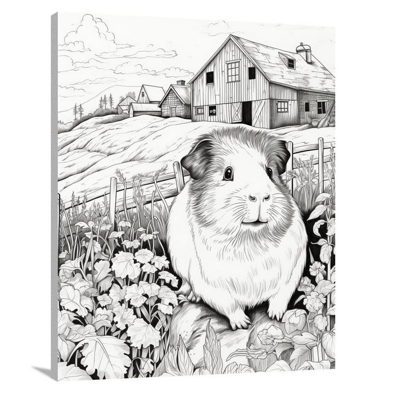 Guinea Pig's Joyful Encounter - Canvas Print