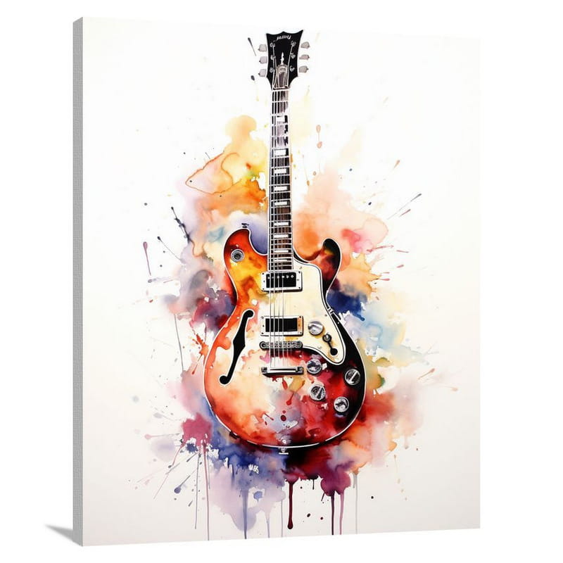 Guitar - Watercolor - Canvas Print