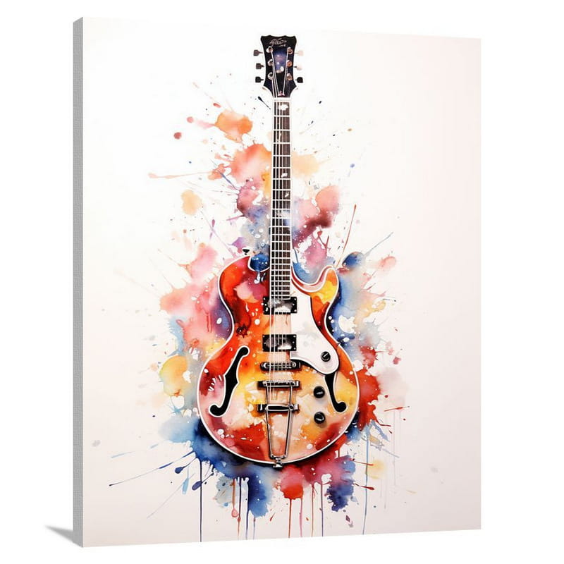 Guitar - Watercolor - Watercolor - Canvas Print