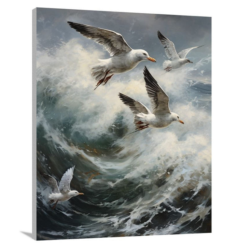 Gull's Ballet - Contemporary Art - Canvas Print