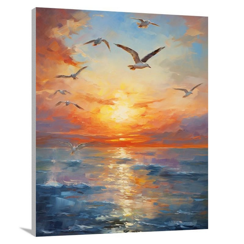 Gull's Flight - Impressionist - Canvas Print