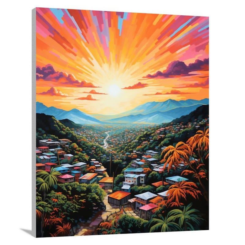 Haiti's Majestic Sunset - Canvas Print