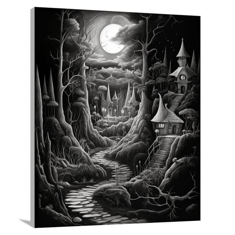 Halloween's Enchanted Path - Canvas Print