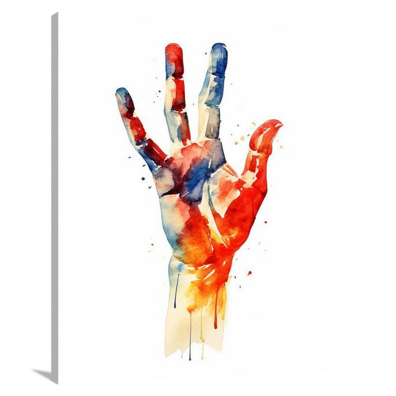 Hand in Motion - Watercolor - Canvas Print