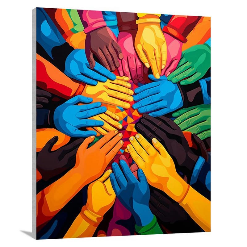 Hands of Compassion, Hearts of Change - Pop Art - Canvas Print