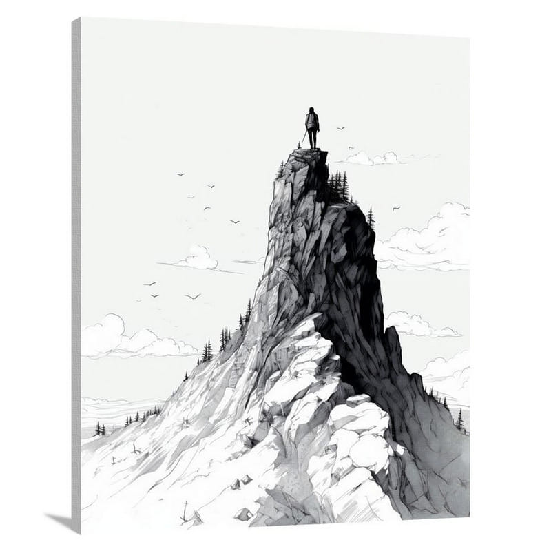 Happiness Ascending - Black And White - Canvas Print
