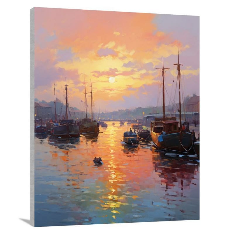 Harbor's Morning Dance - Canvas Print