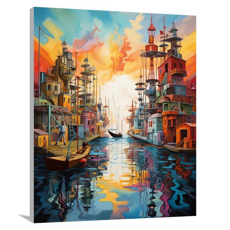Harbor's Tapestry - Contemporary Art - Canvas Print