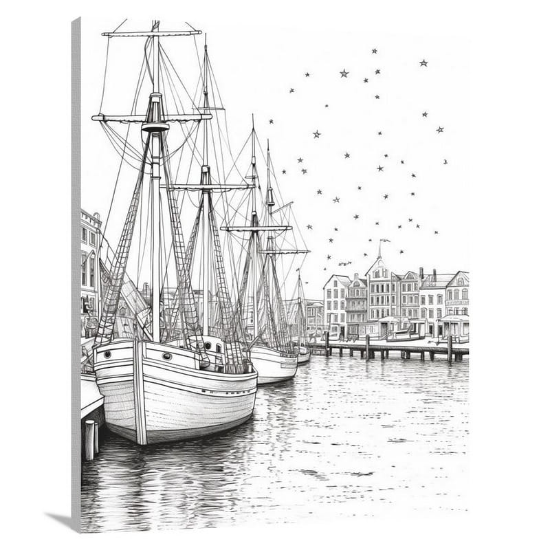 Harbor Serenade: Maryland's Maritime Symphony - Canvas Print
