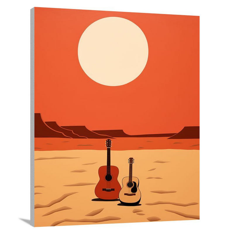 Harmonic Desert Serenade: Country Music - Canvas Print