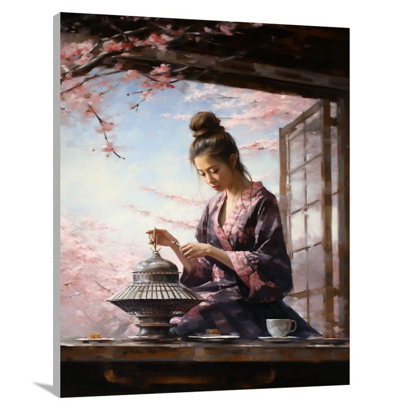 Harmony in Blossom: Japanese Culture - Canvas Print