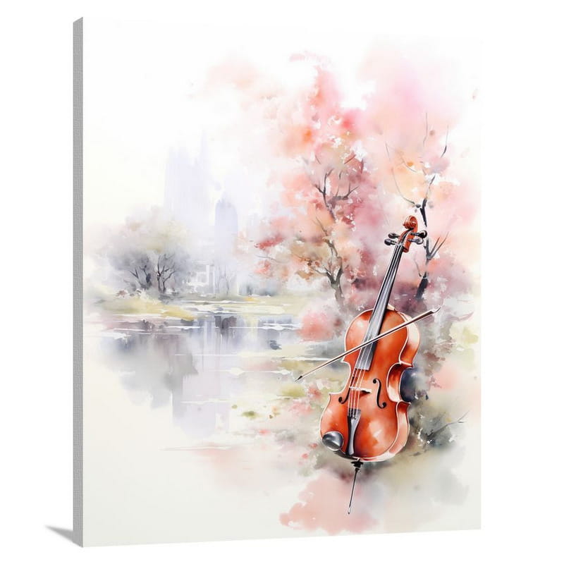 Harmony of Strings: Classical Music - Watercolor - Canvas Print