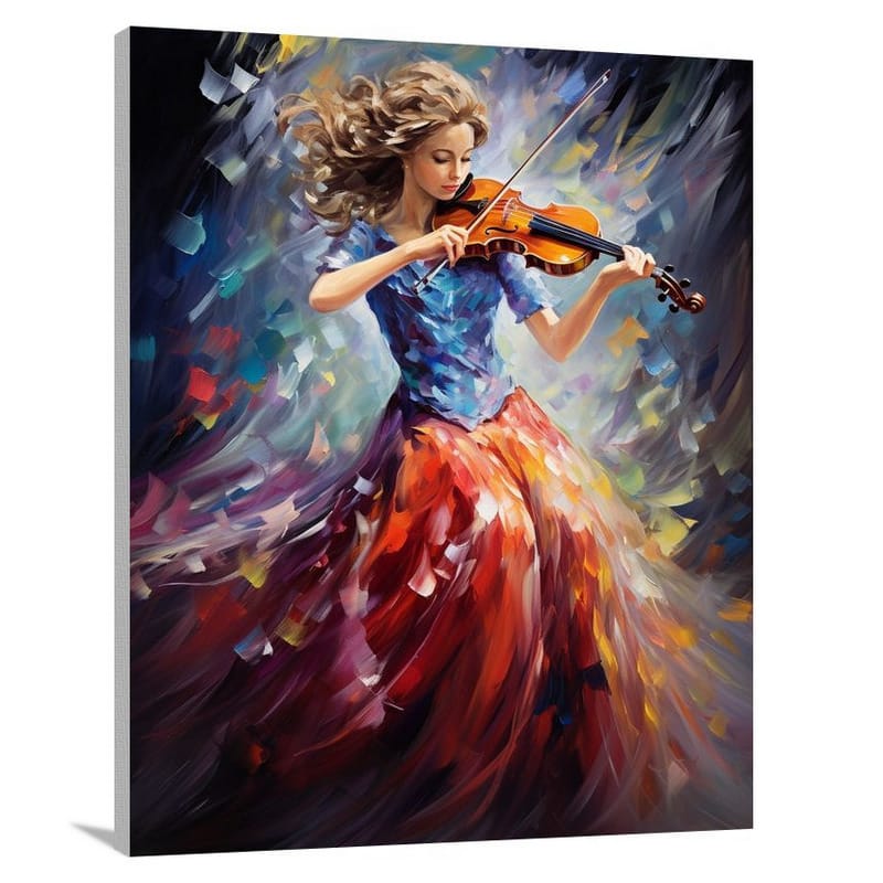 Harmony of Strings: Violin's Melody - Impressionist - Canvas Print