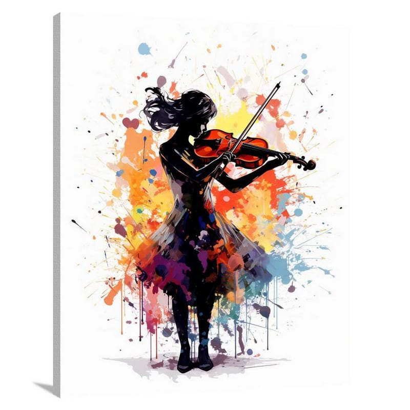 Harmony of Strings: Violin's Melody - Minimalist 2 - Canvas Print