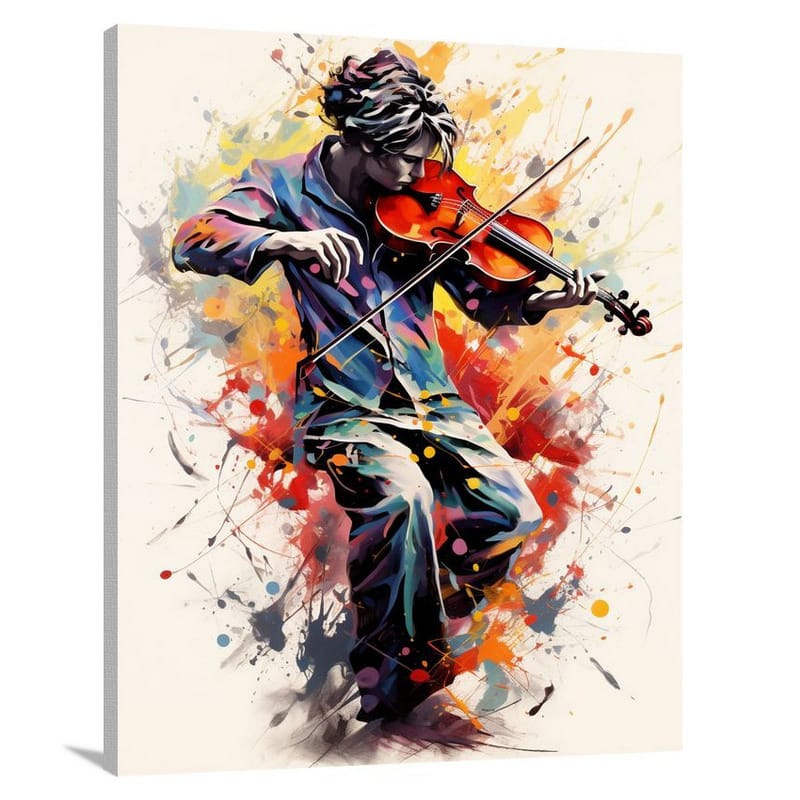 Harmony of Strings: Violin's Melody - Minimalist - Canvas Print
