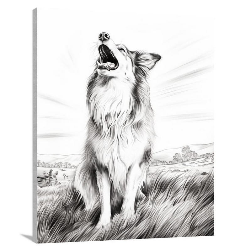 Harmony of the Howl: Shetland Sheepdog - Canvas Print