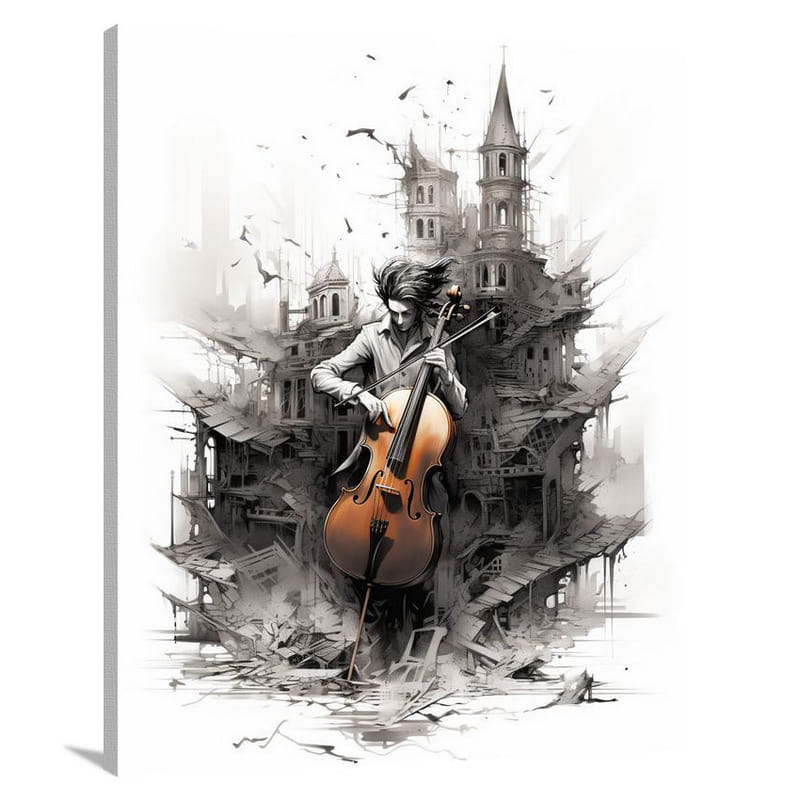 Harmony of the Solitary Violin - Canvas Print