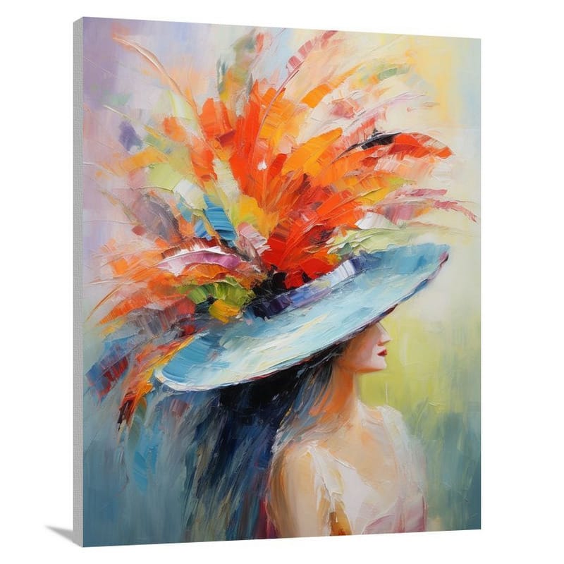 Hat Fashion: Feathers of Elegance. - Canvas Print