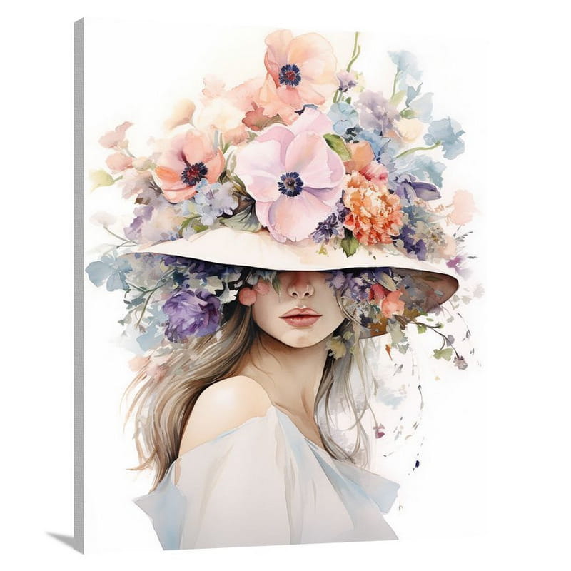 Hat of Blooms - Canvas Print