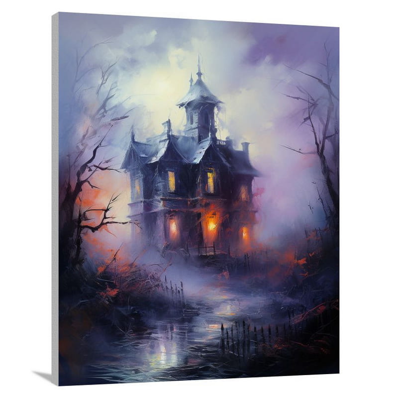 Haunted House: Shadows of the Forgotten - Impressionist - Canvas Print