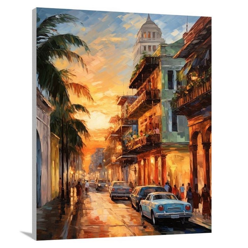 Havana Nights: Salsa Rhythms - Impressionist - Canvas Print
