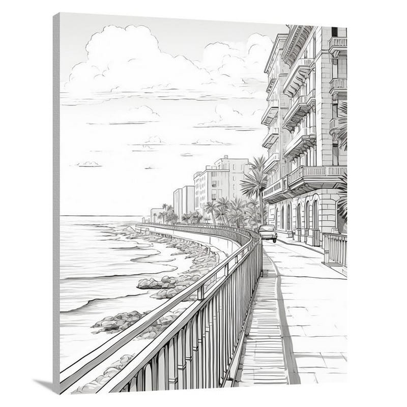 Havana's Coastal Symphony - Canvas Print