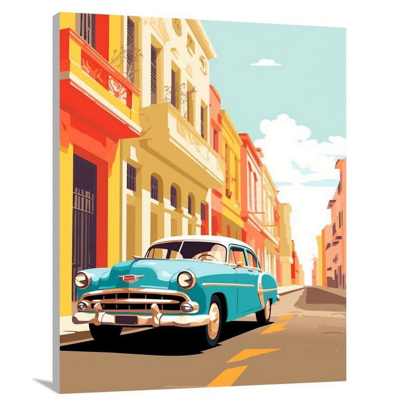 Havana Streets: Vintage Vibe - Canvas Print